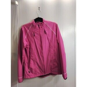 Oasics Women Pink Windbreaker Size L Full front Zip